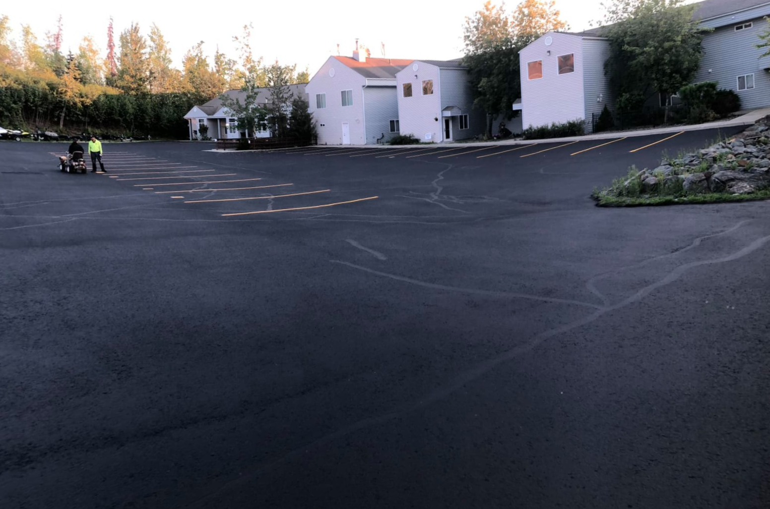 Completed lot maintenance ready for traffic